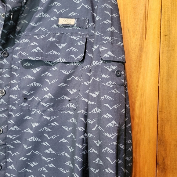 Ocean Coast Navy Patterned Long Sleeve Shirt - Picture 3 of 9